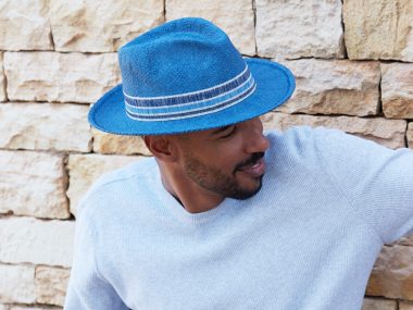 _Herren Flatbrim Leinenband gestreift